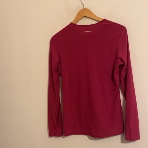 UNDER ARMOUR PINK/PURPLE LONG SLEEVE SHIRT MEDIUM - Picture 3 of 3